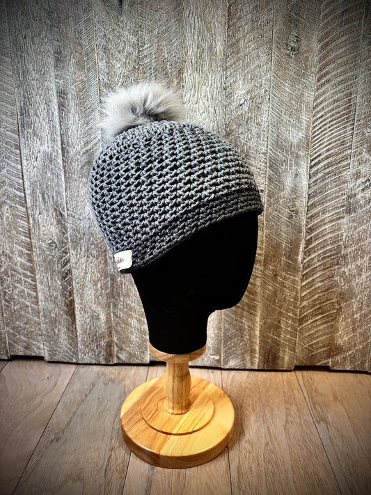 Crochet Hats with Removable Pom
