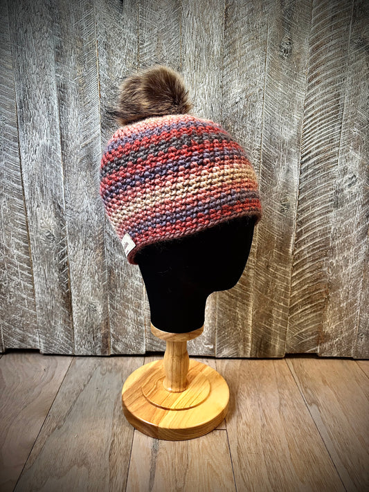 Crochet Hats with Removable Pom